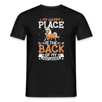 Mein Lieblingsplatz - Haflinger - Männer T-Shirt - Schwarz - Vorne - AI Model Male 178 light (178cm)