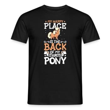 Mon endroit préféré - Shetland Pony - T-shirt homme - noir - Devant - AI Model Male 178 light (178cm)