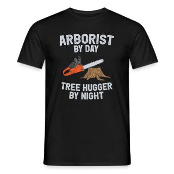 Arborist Tree Cutter Chainsaw Lumberjack - Men's T-Shirt - black - Front - AI Model Male 178 light (178cm)