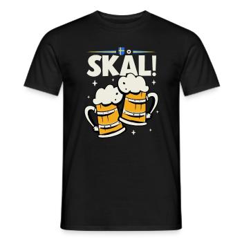 Skal - Schweden Trinkspruch - Männer T-Shirt - Schwarz - Vorne - AI Model Male 178 light (178cm)