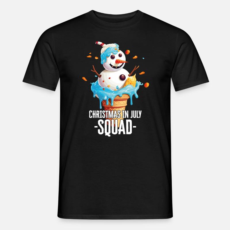 Weihnachten im Juli Schneemann-Eiscreme - Männer T-Shirt - Schwarz