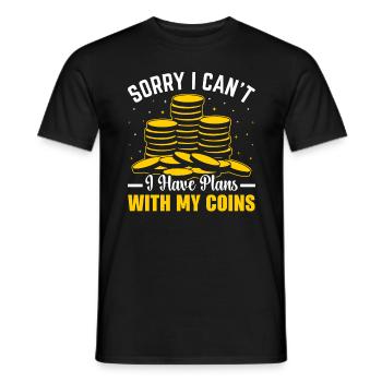 Coin Collector Coins Numismatics - Men's T-Shirt - black - Front - AI Model Male 178 light (178cm)
