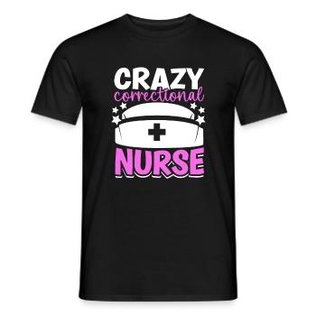 Crazy caregiver in prison - Men's T-Shirt - black - Front - AI Model Male 178 light (178cm)