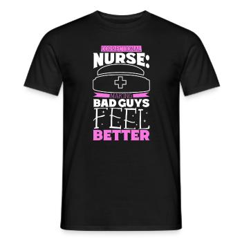 Pflege für böse Jungs - Pflegekraft im Vollzug - Männer T-Shirt - Schwarz - Vorne - AI Model Male 178 light (178cm)
