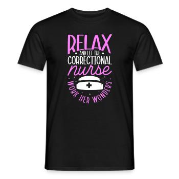 Caregiver in prison - Men's T-Shirt - black - Front - AI Model Male 178 light (178cm)