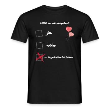 Willst du mit mir gehen....Lustiges Oberteil - Männer T-Shirt - Schwarz - Vorne - AI Model Male 178 light (178cm)