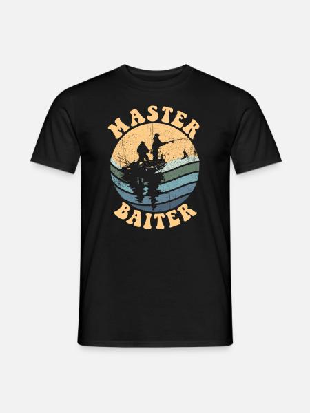 Meister K�der Retro Fisherman Herren -Meister K�de - Männer T-Shirt - Schwarz