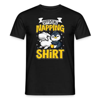 Offizielles Schlafshirt Pinguin - Männer T-Shirt - Schwarz - Vorne - AI Model Male 178 light (178cm)