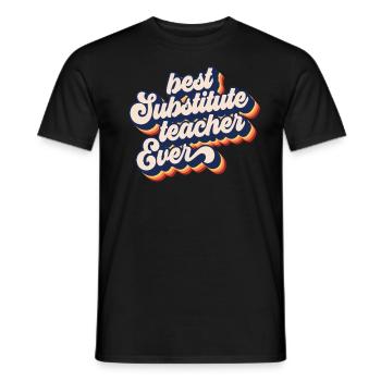 Bester Ersatzlehrer aller Zeiten Retro Sub Teacher - Männer T-Shirt - Schwarz - Vorne - AI Model Male 178 light (178cm)