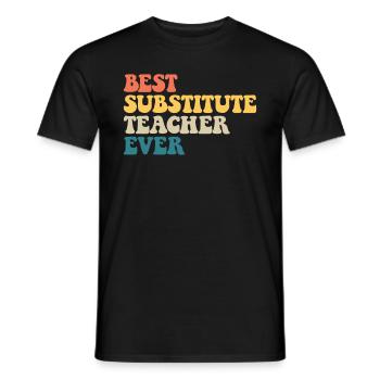 Bester Ersatzlehrer aller Zeiten Retro Sub Teacher - Männer T-Shirt - Schwarz - Vorne - AI Model Male 178 light (178cm)