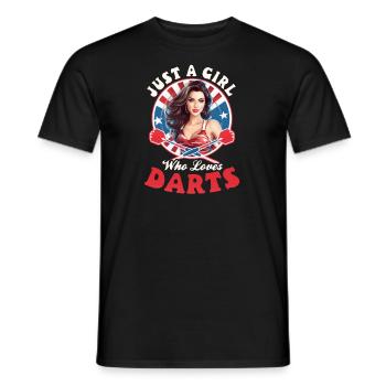 Dart Girl Loves Darts - Men's T-Shirt - black - Front - AI Model Male 178 light (178cm)