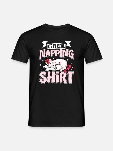 Offizielles Schlafshirt Einhorn - Männer T-Shirt - Schwarz