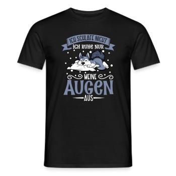 Ich schlafe nicht ich ruhe nur meine Augen aus - Männer T-Shirt - Schwarz - Vorne - AI Model Male 178 light (178cm)