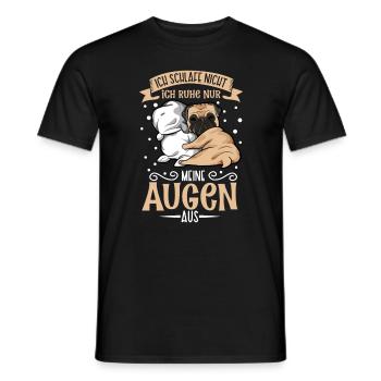 Ich schlafe nicht ich ruhe nur meine Augen aus - Männer T-Shirt - Schwarz - Vorne - AI Model Male 178 light (178cm)