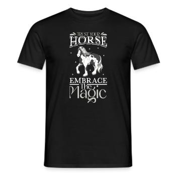 Libérez la magie - chevaux - T-shirt homme - noir - Devant - AI Model Male 178 light (178cm)