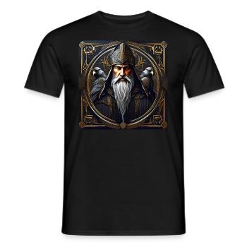 Mystic Magician with Ravens - Men's T-Shirt - black - Front - AI Model Male 178 light (178cm)