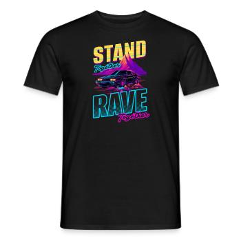 Edm Rave Stand Rave Together Synthwave - Men's T-Shirt - black - Front - AI Model Male 178 light (178cm)