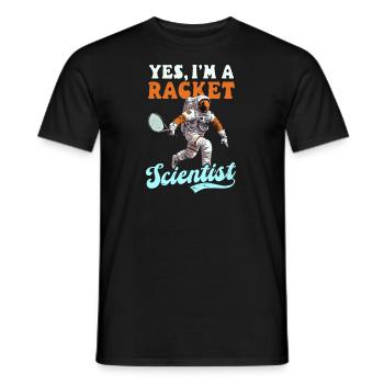 Tennis Player Yes Racket Scientist - Men's T-Shirt - black - Front - AI Model Male 178 light (178cm)