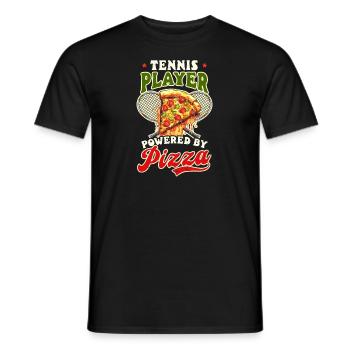 Tennisspieler Tennisspieler von Pizza - Männer T-Shirt - Schwarz - Vorne - AI Model Male 178 light (178cm)