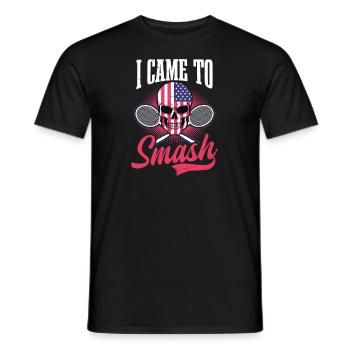 Badmintonspieler, den ich kam, um die amerikanische Flagge zu zertrümmern - Männer T-Shirt - Schwarz - Vorne - AI Model Male 178 light (178cm)