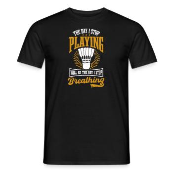 Badmintonspielertag Hör auf zu spielen Hör auf zu atmen - Männer T-Shirt - Schwarz - Vorne - AI Model Male 178 light (178cm)