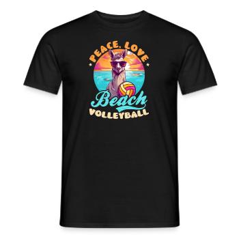 Beach Volleyball Peace Love Beach Volleyball - Men's T-Shirt - black - Front - AI Model Male 178 light (178cm)