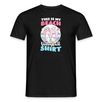 Beach Volleyball My Beach Volleyball Outfit - Men's T-Shirt - black - Front - AI Model Male 178 light (178cm)