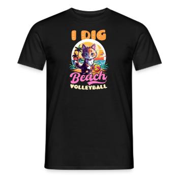 Beach Volleyball I Dig Beach Volleyball - Men's T-Shirt - black - Front - AI Model Male 178 light (178cm)