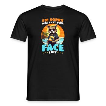 Beach Volleyball Sorry Was That Your Face I Hit - Men's T-Shirt - black - Front - AI Model Male 178 light (178cm)