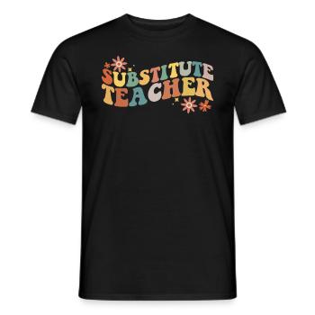 Ersatzlehrer zur�ck zum Schulsublehrer - Männer T-Shirt - Schwarz - Vorne - AI Model Male 178 light (178cm)