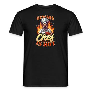 Kochmesser Vorsicht Der Koch ist heiß - Männer T-Shirt - Schwarz - Vorne - AI Model Male 178 light (178cm)