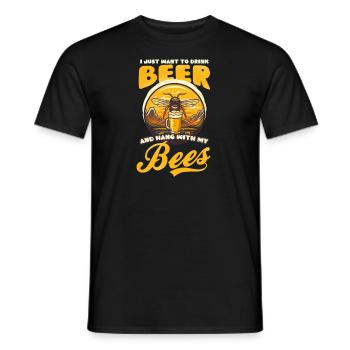 Beekeeper Drink Beer Hang With Bees - Men's T-Shirt - black - Front - AI Model Male 178 light (178cm)