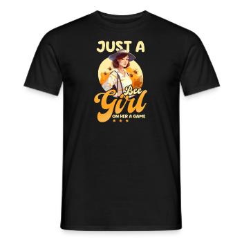 Beekeeper Bee Girl On Game - Men's T-Shirt - black - Front - AI Model Male 178 light (178cm)