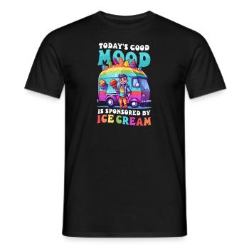 Vendeur de crème glacée Bonne humeur Sponsorisé par Ice Cream - T-shirt homme - noir - Devant - AI Model Male 178 light (178cm)