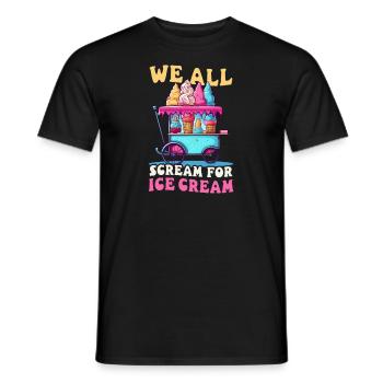Vendeur de crème glacée All Scream For Ice Cream - T-shirt homme - noir - Devant - AI Model Male 178 light (178cm)