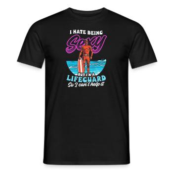 Lifeguard Hate Beeing Sexy But I'm Lifeguard - Men's T-Shirt - black - Front - AI Model Male 178 light (178cm)