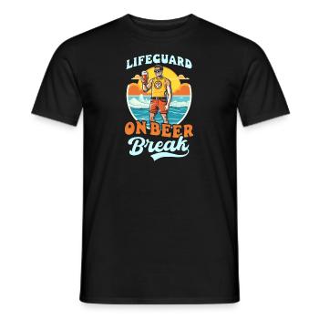 Sauveteur sauveteur pendant la pause bière - T-shirt homme - noir - Devant - AI Model Male 178 light (178cm)