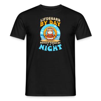Sauveteur sauveteur le jour fatigué la nuit - T-shirt homme - noir - Devant - AI Model Male 178 light (178cm)