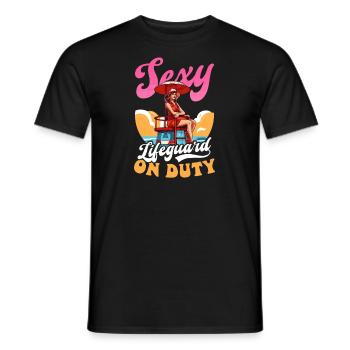 Sauveteur Sexy Sauveteur en service - T-shirt homme - noir - Devant - AI Model Male 178 light (178cm)