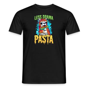 Pasta-Liebhaber Weniger Drama Mehr Pasta - Männer T-Shirt - Schwarz - Vorne - AI Model Male 178 light (178cm)