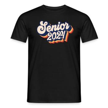 Class of 2024 Senior 2024 Retro Graduation 2024 - Men's T-Shirt - black - Front - AI Model Male 178 light (178cm)