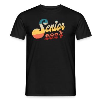 Class of 2024 Senior 2024 Retro Graduation 2024 - Men's T-Shirt - black - Front - AI Model Male 178 light (178cm)