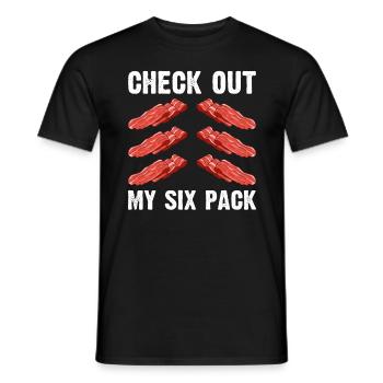 Bacon Sixpack Bacon Belly Meat Enjoyment - Men's T-Shirt - black - Front - AI Model Male 178 light (178cm)