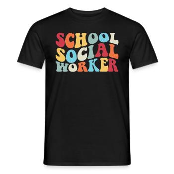 School Social Worker Retro School Social Worker - Men's T-Shirt - black - Front - AI Model Male 178 light (178cm)