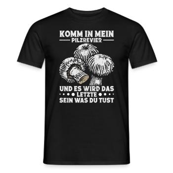 Pilzjäger Pilzsammler Schirmling Pilzsucher - Männer T-Shirt - Schwarz - Vorne - AI Model Male 178 light (178cm)