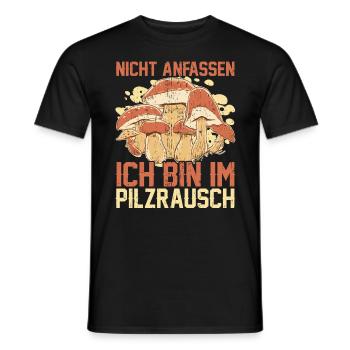 Pilze sammeln Pilzjäger Mykologen Pilzsuche - Männer T-Shirt - Schwarz - Vorne - AI Model Male 178 light (178cm)