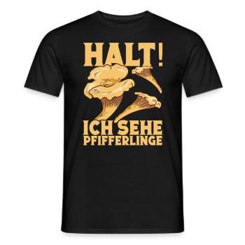 Pilze Pilzjäger Pfifferlingsammler Pilzsucher - Männer T-Shirt - Schwarz - Vorne - AI Model Male 178 light (178cm)