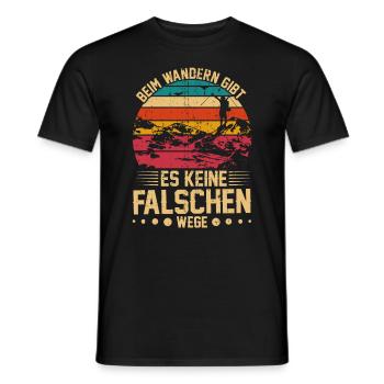 Wanderausflug Wanderer Wanderrucksack Bergsteiger - Männer T-Shirt - Schwarz - Vorne - AI Model Male 178 light (178cm)