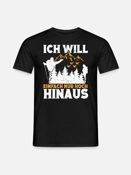 Wanderer Bergen Wanderrucksack Wandern Bergsteiger - Männer T-Shirt - Schwarz