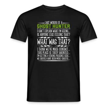 Le mot de la chasse aux fantômes - T-shirt homme - noir - Devant - AI Model Male 178 light (178cm)